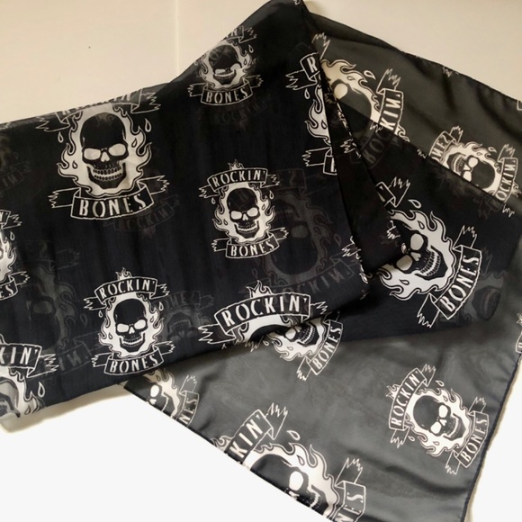 Sheer Scull Rockin Bones Long Scarf - Picture 6 of 6